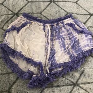 Vintage Havana Purple Tie Die Shorts